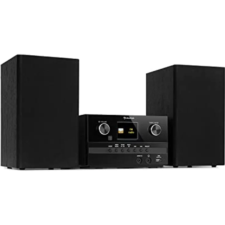 Auna Connect System S Stereoanlage + Lautsprecher 20Wmax Internet-DAB+-UKW CD-Player silber Schwarz – Bild 2