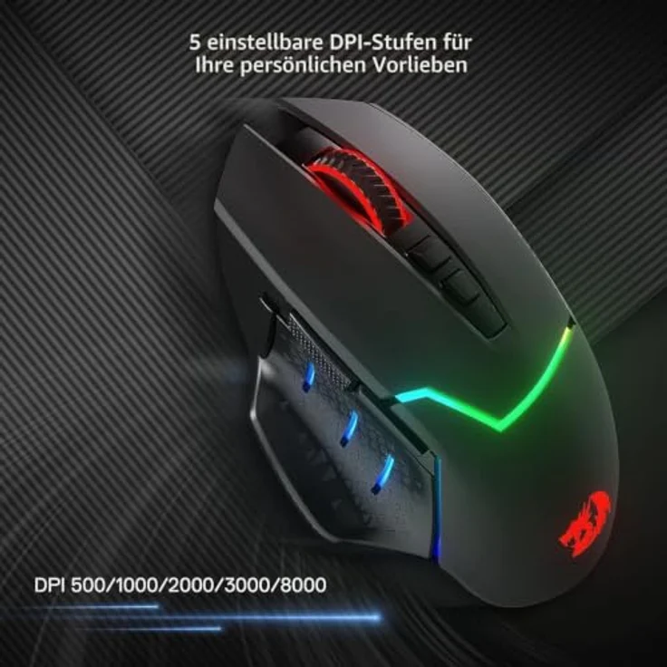 Redragon M690 PRO, kabellose Gaming Maus mit 8000 DPI, 8 programmierbaren Tasten und Schnellfeuertaste – Bild 5