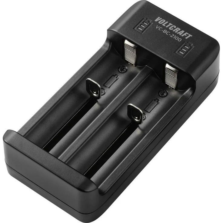 VOLTCRAFT VC-BC-2100 Rundzellen-Ladegerät für NiMH und LiIon, kompakt mit separater Ladeschachtüberwachung und automatischem Ladestopp