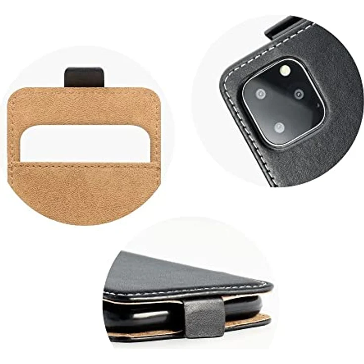 COFI 1453 Flip Case für Samsung Galaxy S24 FE - vertikal aufklappbare Handy Tasche, schwarz – Bild 3