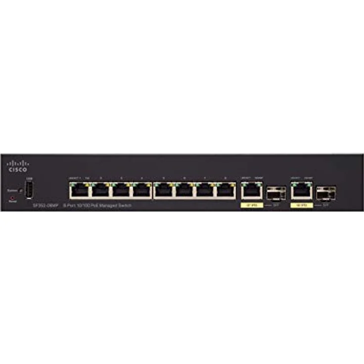 Cisco Small Business SF352-08MP, Managed L2/L3 Fast Ethernet Switch (10/100), 8 Ports, Power Over Ethernet (PoE), Schwarz – Bild 2