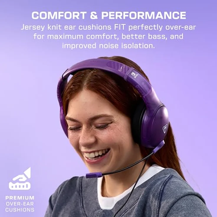 Turtle Beach Airlite Fit Ghost Lila, Wired Gaming Headset mit 40-mm-Lautsprechern, Flip-to-Mute Mic und Over-Ear Komfort, lizenziert für Nintendo Switch – Bild 2