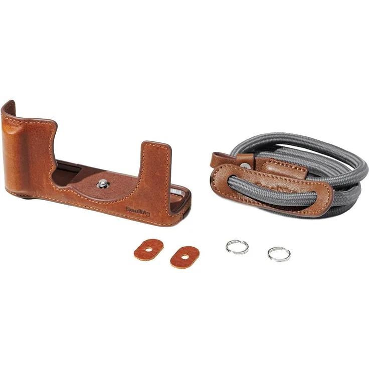SmallRig Lederetui-Kit für Fujifilm X-E5, Kameratasche aus Vollnarbenleder mit Schultergurt, braun