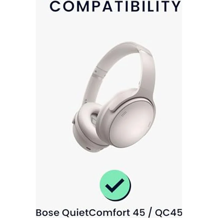 kwmobile 2X Ohrpolster kompatibel mit Bose QuietComfort 45 / QC45 - Kunstleder Over Ear Kopfhörerpolster – Bild 2