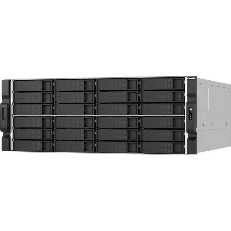 QNAP TS-h2477AXU-RP Speicherserver Rack (4U), AMD Ryzen 7 7745, 32 GB DDR5, ZFS-Datenintegrität, 24 SATA-Laufwerksschächte, Schwarz/Grau