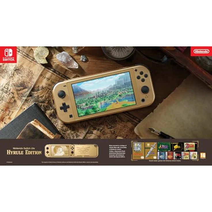 Nintendo Switch Lite Hyrule Edition, tragbare Konsole mit 5.5-Zoll-Touchscreen, gold, inkl. 12 Monate Nintendo Switch Online – Bild 4