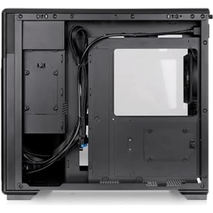 Thermaltake TR300 TG, Mid-Tower PC-Gehäuse mit 3-mm-Tempered Glass, 120mm Fan und Power Extension Cord, Schwarz – Bild 2