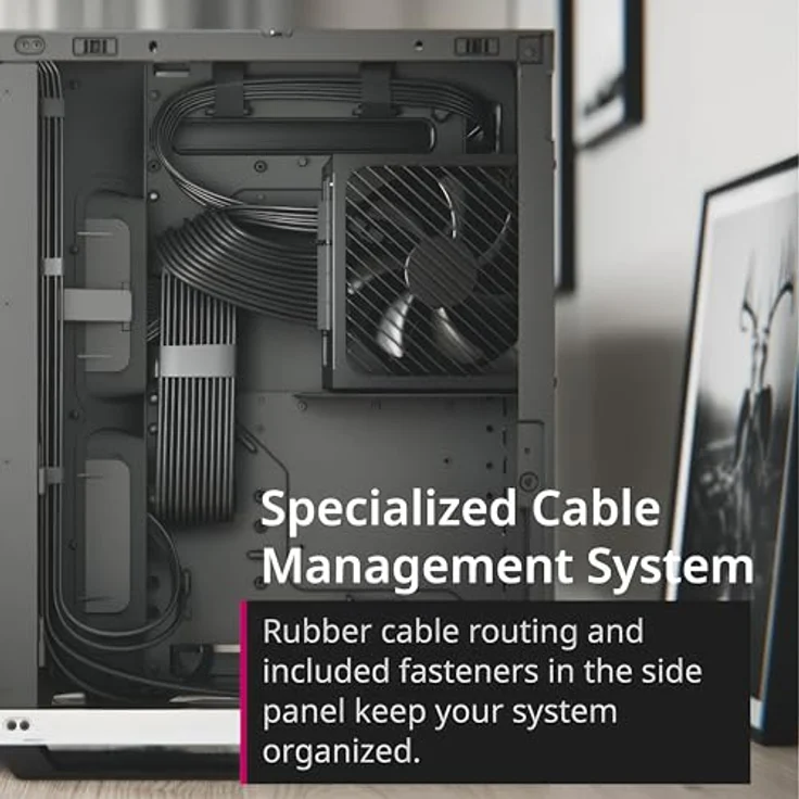 APNX V1 PC-Gehäuse, Midi-Tower, ATX, Tempered Glass - schwarz / weiß, extravagantes Design mit Panoramafenster – Bild 5