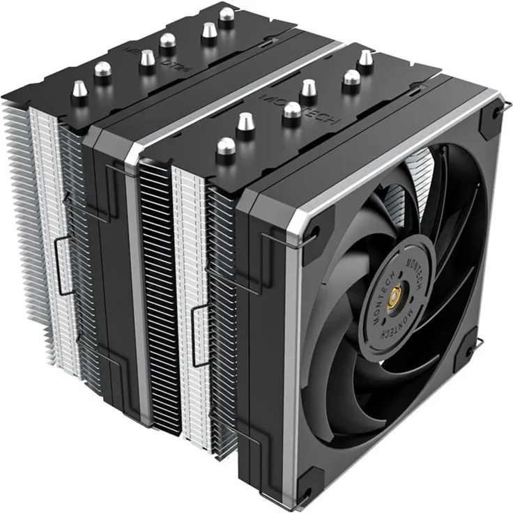 Montech Metal DT24 Base CPU-Kühler, 2x120mm - Leistungsfähiger Twin-Tower-CPU-Kühler, 2x 120-mm-PWM-Lüfter, max. 270 W TDP