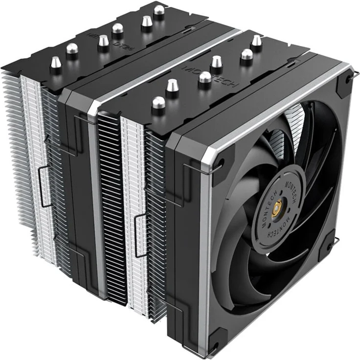 Montech Metal DT24 Base CPU-Kühler, 2x120mm - Leistungsfähiger Twin-Tower-CPU-Kühler, 2x 120-mm-PWM-Lüfter, max. 270 W TDP – Bild 1