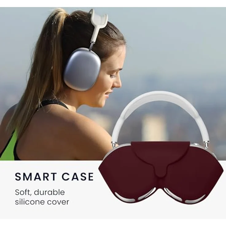 kwmobile Hülle kompatibel mit Apple AirPods Max, Silikon Case in Bordeaux Violett mit präzisen Cut-Outs und Druckknopfverschluss – Bild 5