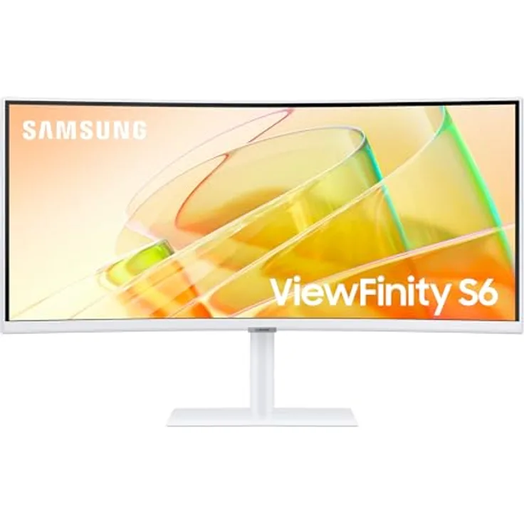 Samsung ViewFinity S65TC Curved Monitor, 34 Zoll, VA-Panel, 3.440 x 1.440 Pixel, HDR10, KVM-Switch, 100 Hz, 5 ms Reaktionszeit, Höhenverstellbar