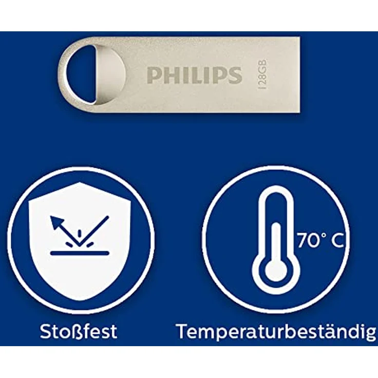 Philips USB Stick 128GB USB 2.0 Flash Drive Moon Edition for PC, Laptop, Computer Reads up to 20MB/s Metal Keychain Ring – Bild 5