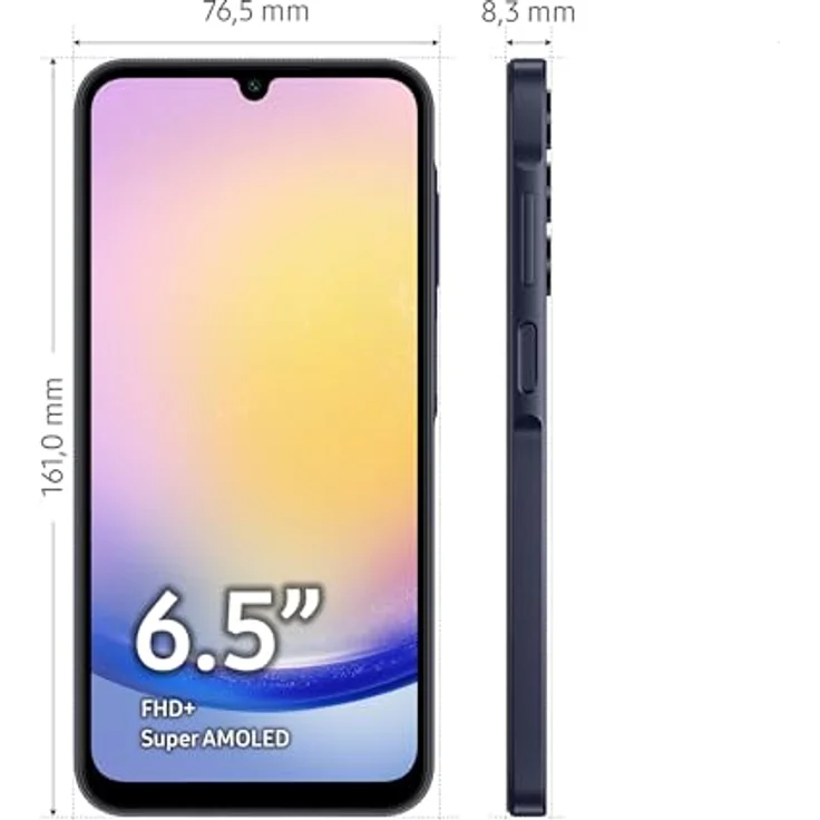 Samsung Galaxy A25 5G Smartphone, Simlockfrei ohne Vertrag, 128 GB, Blue Black – Bild 3