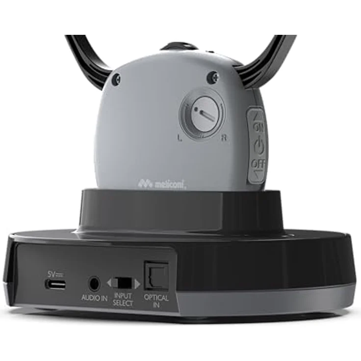 Meliconi Easy Audio Steto, kabelloser TV-Kopfhörer mit optischem Eingang, Umgebungsmikrofon, einstellbarer Lautstärke, Ladestation, Reichweite 20 m, ausgewogenes Audio – Bild 4
