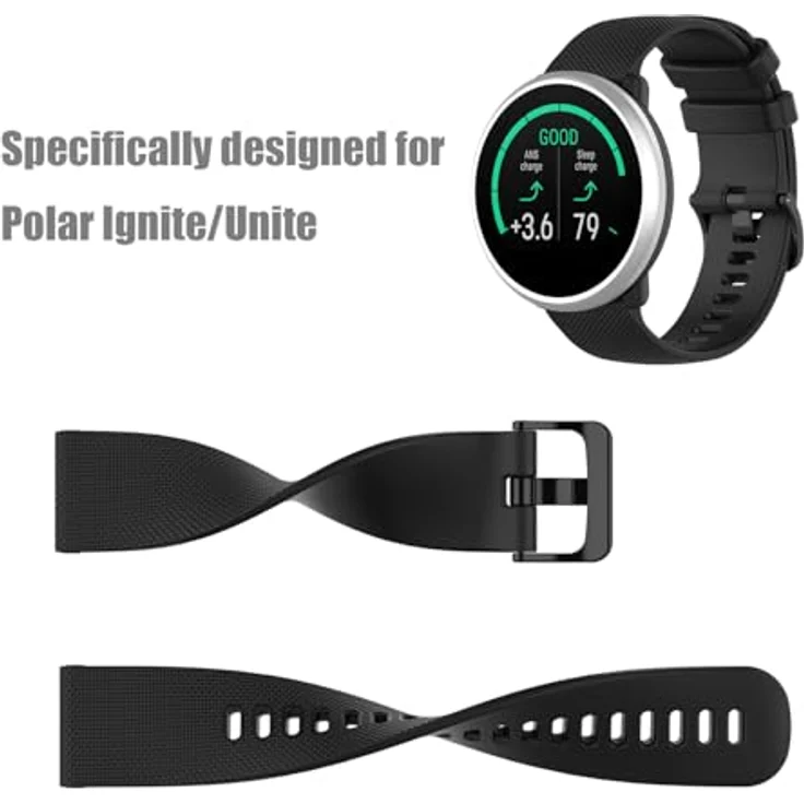 INF Uhrarmband für Polar Ignite/Unite, Silikon Sportarmband mit Schnellverschluss, pink, 12,1 cm + 9,2 cm Länge, 2,2 cm Breite – Bild 4
