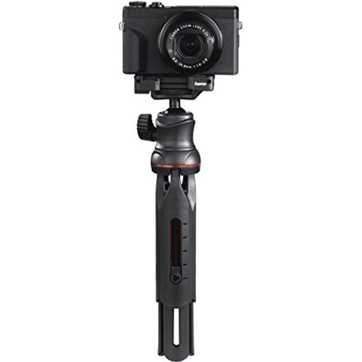 Hama Handy Stativ mit Bluetooth Fernauslöser (Selfiestick, Kamerastativ mit Handyhalterung, Reisestativ mit 3D-Kugelgelenk, 1-4 Zoll Gewinde für Smartphone und Spiegelreflexkamera) schwarz – Bild 3