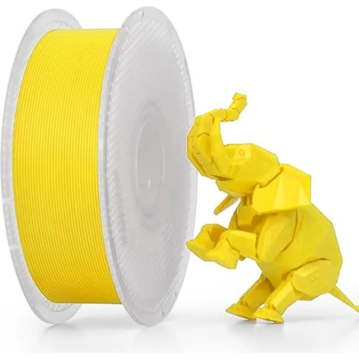 Bambu Lab Filament PLA Basic Yellow 1kg, 3D-Druckmaterial, 1.75 mm, Gelb, RFID für intelligentes Drucken, wiederverwendbare Spule – Bild 1