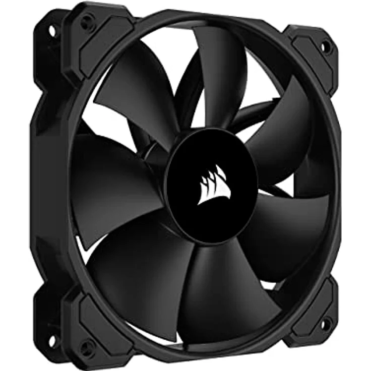 Corsair SP120 ELITE, 120-mm-PWM-Hochleistungslüfter mit CORSAIR AirGuide-Technologie - Minimale Geräuschent, 24,7 dBA, Lüftergeschwindigkeiten ab 300 bis zu 1.300 U/mi, Einzelpackung - Schwarz – Bild 1