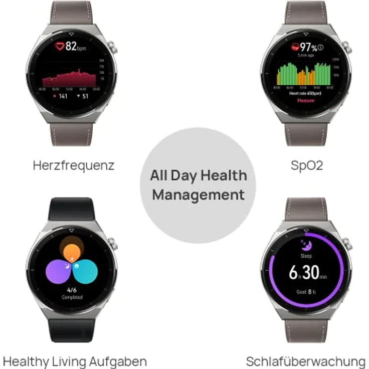 HUAWEI WATCH GT 3 Pro 46mm Smartwatch, Titangehäuse, Saphirglas, Tauch Modus,lange Akkulaufzeit, dratlosses Aufladen,Herzfequenz- und SpO2 Überwachung, Bluethooth Anrufe, Deutsche Version, schwarz – Bild 4
