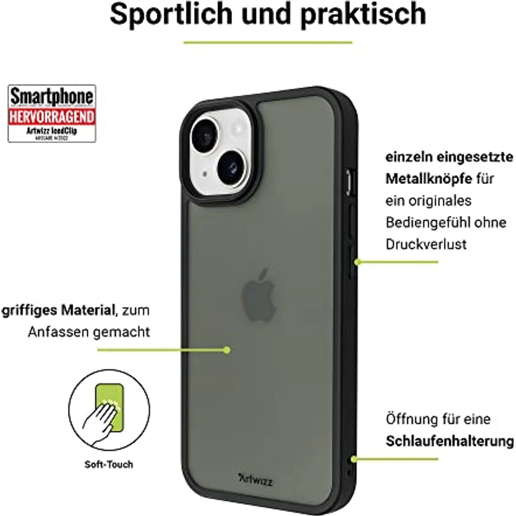 ARTWIZZ IcedClip für iPhone 12 - 12 Pro - 13 Schutzhülle Hülle Schutz Case Clip iPhone 12 - Pro (6.1“), Night-Black – Bild 4