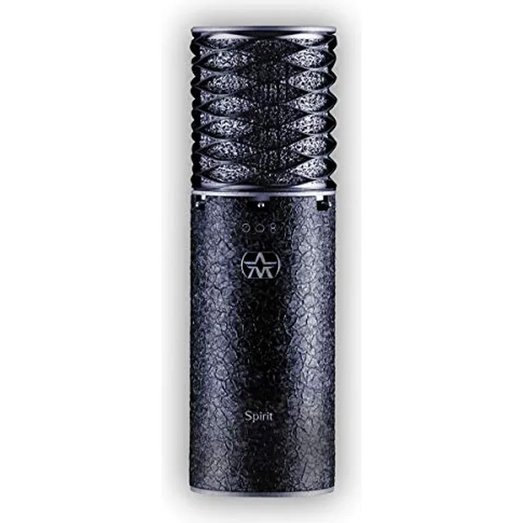Aston Microphones Aston Spirit Black-Paket, Mikrofon mit Wellenförmigem Federkorb und integriertem Pop-Filter, Edelstahl-Gehäuse