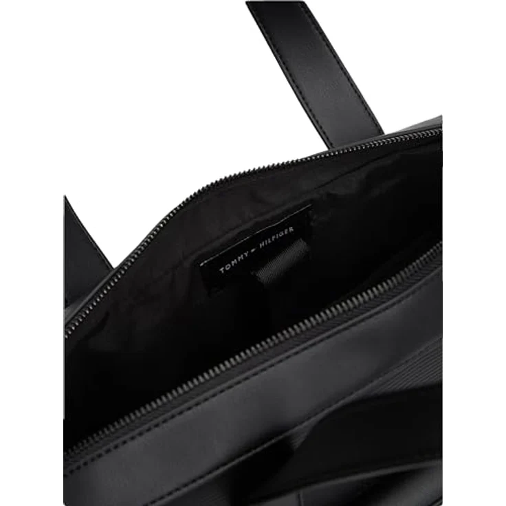 Tommy Hilfiger TH Corp Aktentasche, 40.5 cm mit Laptopfach, schwarz, 100% Polyester – Bild 5