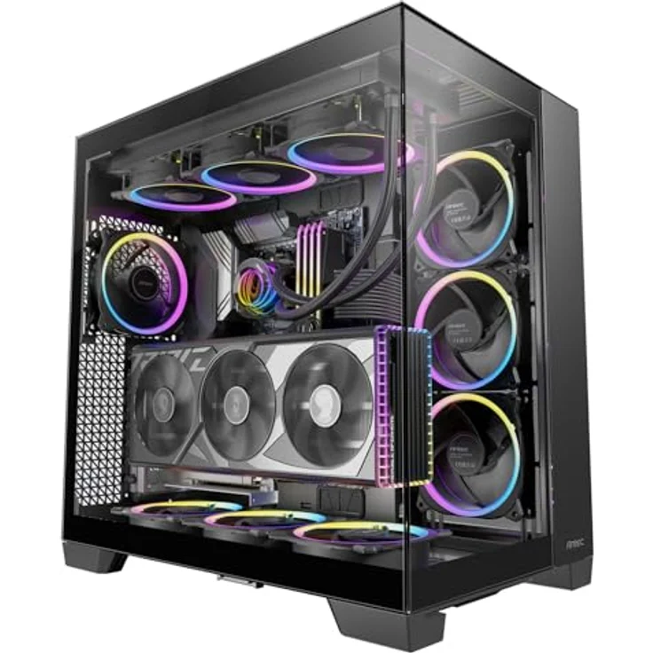 Antec C8 (mATX, ITX, ATX, E-ATX), PC Gehäuse, Schwarz – Bild 1