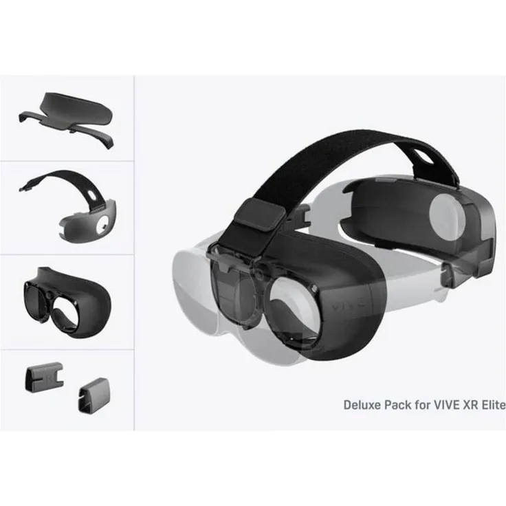 HTC Vive Deluxe Pack Zusatz Set, VR Zubehör für HTC Vive, Schwarz, mit Kopfband, 2.0-Gesichtsabdichtung und MR-Abdichtung