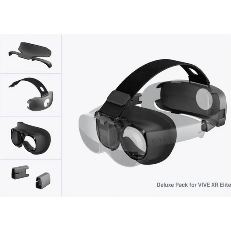 HTC Vive Deluxe Pack Zusatz Set, VR Zubehör für HTC Vive, Schwarz, mit Kopfband, 2.0-Gesichtsabdichtung und MR-Abdichtung