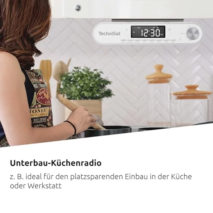 TechniSat Viola Küchenradio, Unterbau Radio mit UKW/FM, Bluetooth, LED Display, Weckfunktion und 5 W Lautsprecher, silber – Bild 2