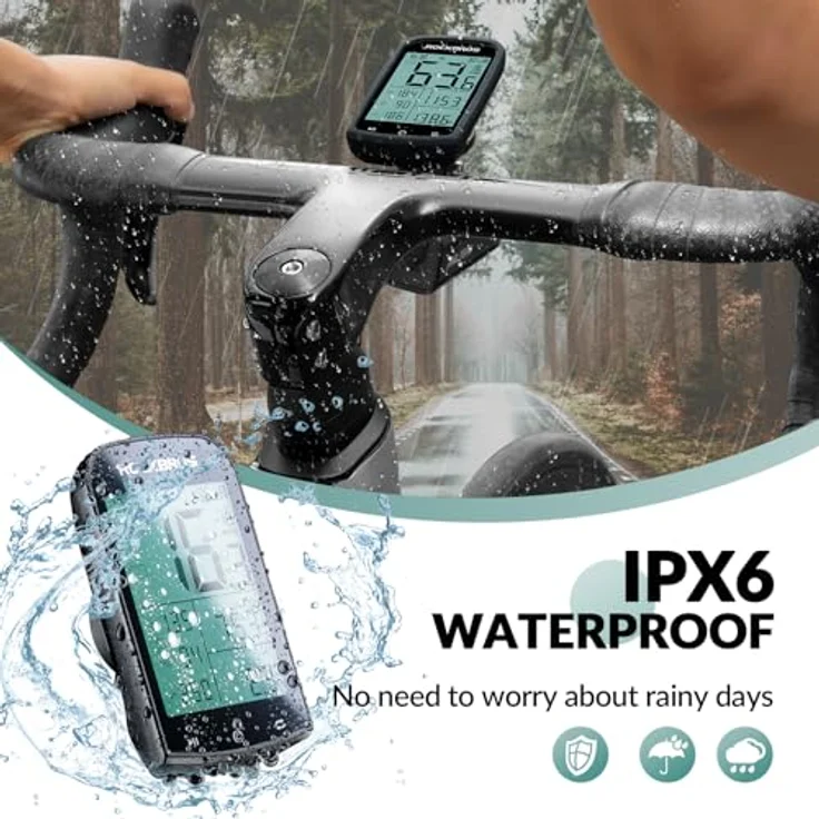 ROCKBROS Fahrradcomputer GPS, kabellos und IPX6 wasserdicht mit 2,9 Zoll Hintergrundbeleuchtung und 1200 mAh Akku – Bild 4