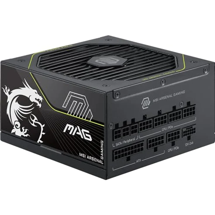 MSI MAG A1200PLS PCIE5, 1200 Watt Netzteil mit 80 PLUS Platinum, ATX12V 3.1, aktive PFC, 135 mm – Bild 1