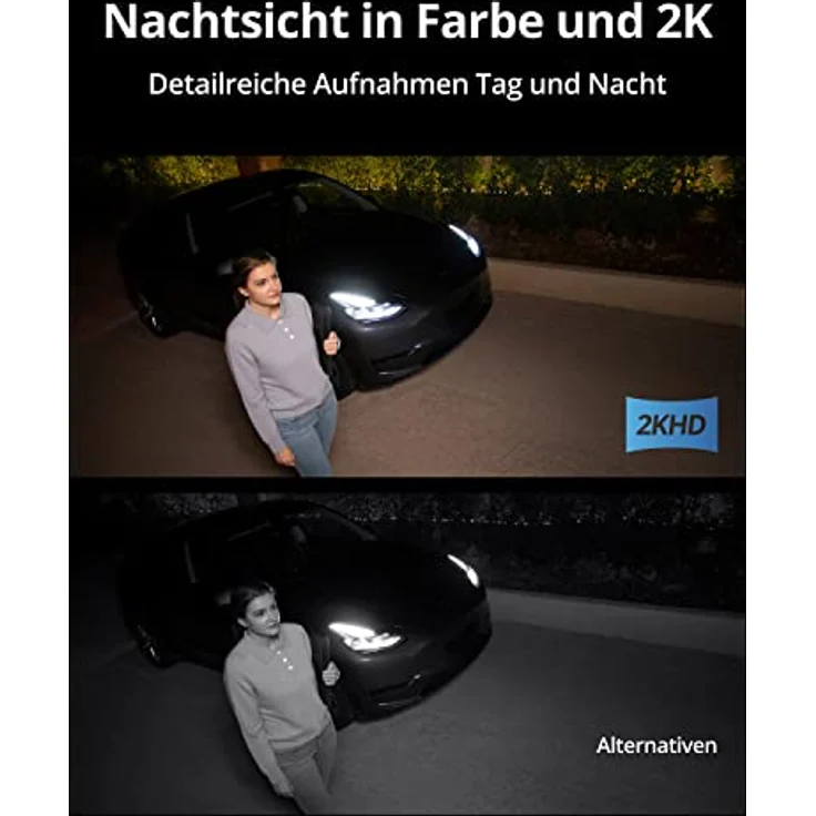 eufy Security Kabelgebundene Wall Light Cam S100, Sicherheitskamera für draußen, 2K Überwachung mit 1200 Lumen, Farbige Nachtsicht, Bewegungssensor, KI Erkennung, IP65 Wasserschutz, Gebührenfrei – Bild 4