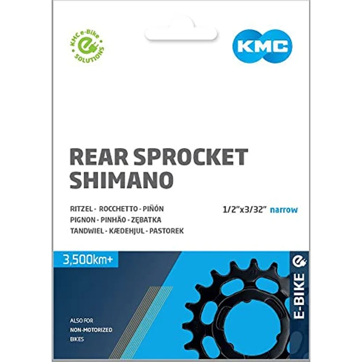 KMC Unisex-Adult KB 18 3/32 E-Bike Kettenblatt für Shimano Schaltungsnaben, 1/2" x 11/128", CrMo Stahl, Schwarz, Size – Bild 2