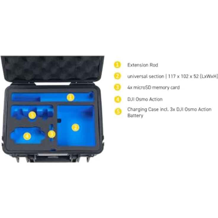 B & W International Transportkoffer, extrem stabil, IP67 staub- und wasserdicht, schwarz/blau, 4,1 Liter Volumen – Bild 6