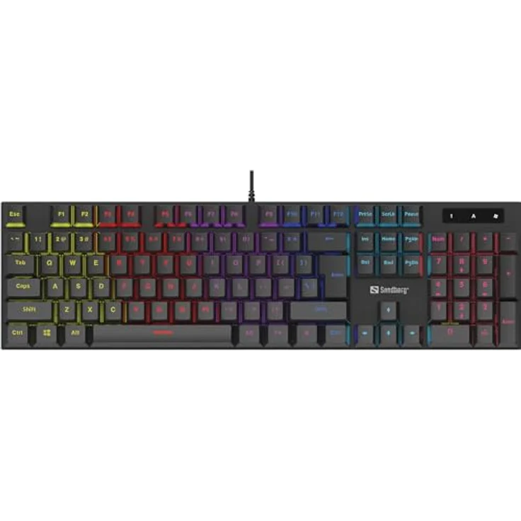 Sandberg 640-31 (DE, Kabelgebunden), Tastatur, Schwarz - Mechanische Tastatur mit RGB-Hintergrundbeleuchtung – Bild 2