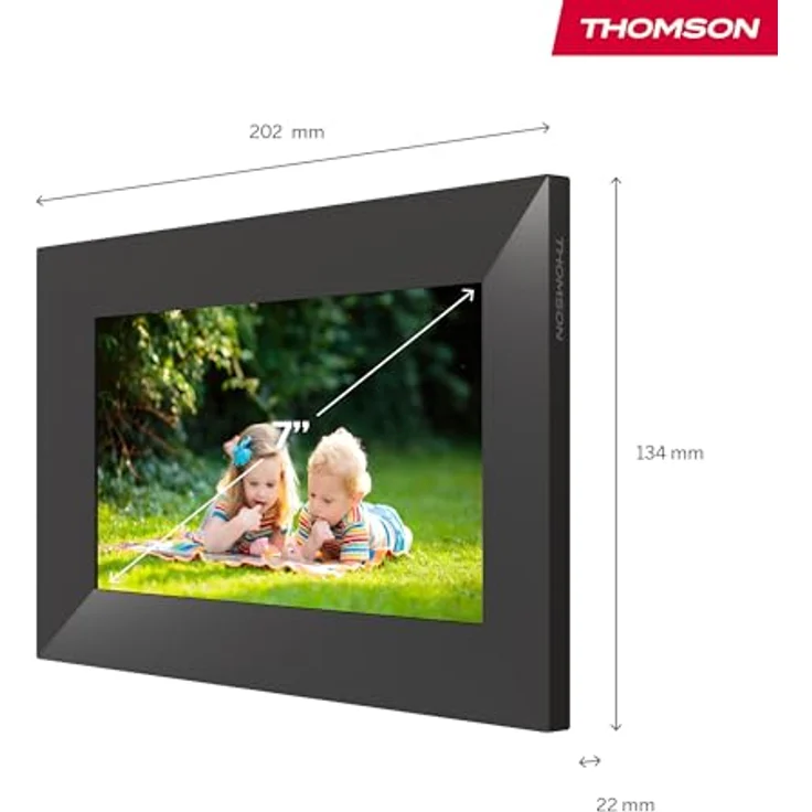 Thomson 7" Smart Photo Frame, digitaler Bilderrahmen, Schwarz, mit WLAN-Funktion und intuitivem Touchscreen – Bild 2
