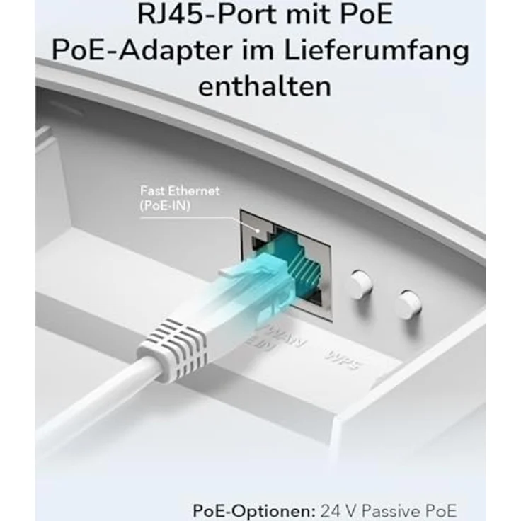 cudy AP1200 Outdoor WiFi Access Point AC1200, Dual-Band Repeater mit 867 Mbps bei 5GHz, IP65 wasserdicht, 24V passives PoE, 2 abnehmbare Antennen – Bild 4