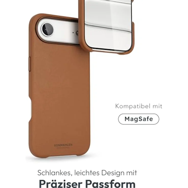 VONMÄHLEN Like Leather Case, vegane Leder Handyhülle für iPhone, schlanke Passform mit Mikrofaserfutter, stilvoller Schutz – Bild 6