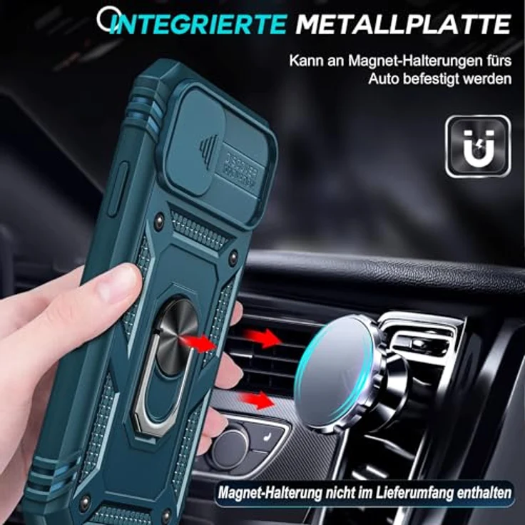 LeYi iPhone 11 Hülle mit 2X Panzer Glas, 360° Ring Halterung, Kameraschutz Schiebe, stoßfest und kratzfest, Blau – Bild 4