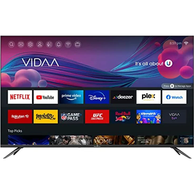 SMART TECH 4K-UHD LED 55 inch (139 cm) VIDAA Smart TV 55UV10V1 (APP Store, Netflix, YouTube, Prime Video, Spotify) – Bild 1