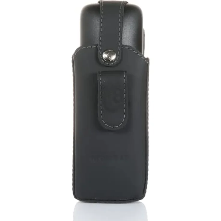 JT Berlin Ledertasche für das Gigaset CL660 Serie (CL660HX / CL660 / CL660A / CL690 / C630a) - schwarz [Telefontasche aus Echtleder I In 8-Stufen drehbarer Gürtelclip I Handmade in Europe] – Bild 4