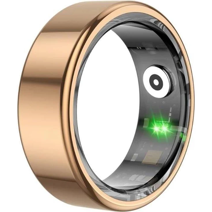 Colmi R02 Smart Ring, Gold, mit Blutsauerstoff- und Herzfrequenzüberwachung, elegantes Design aus rostfreiem Stahl