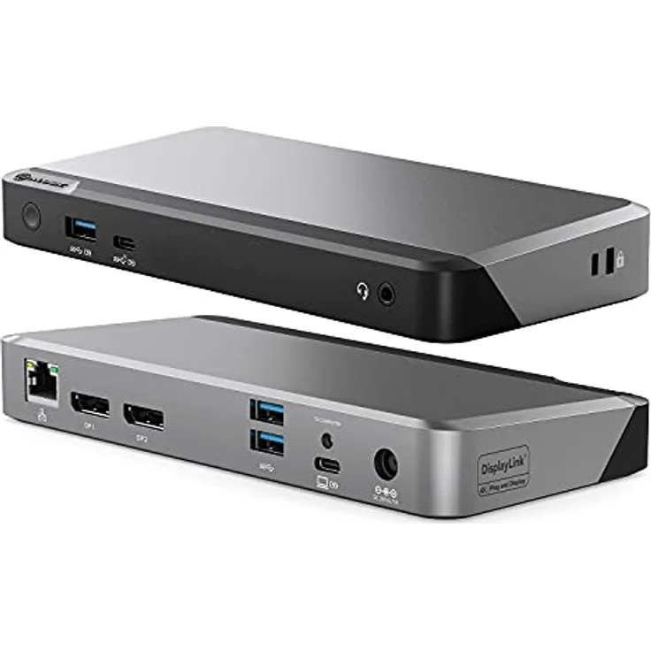 ALOGIC Dual 4K Display Universal Docking Station DX2 mit 65W Laptop-Ladung für Mac und Windows, Dual Display 2x4K@60Hz DisplayPort,1x USB-C 10G (mit Fast Charging),3x USB-A 5G, Audio,Gigabit Ethernet – Bild 1