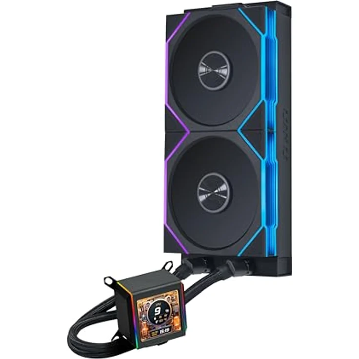 Lian Li Galahad II LCD 280 TL Wireless AiO Wasserkühlung, CPU-Kühler mit 280 mm Radiator, LCD Display und leisen ARGB Lüftern, Schwarz – Bild 3