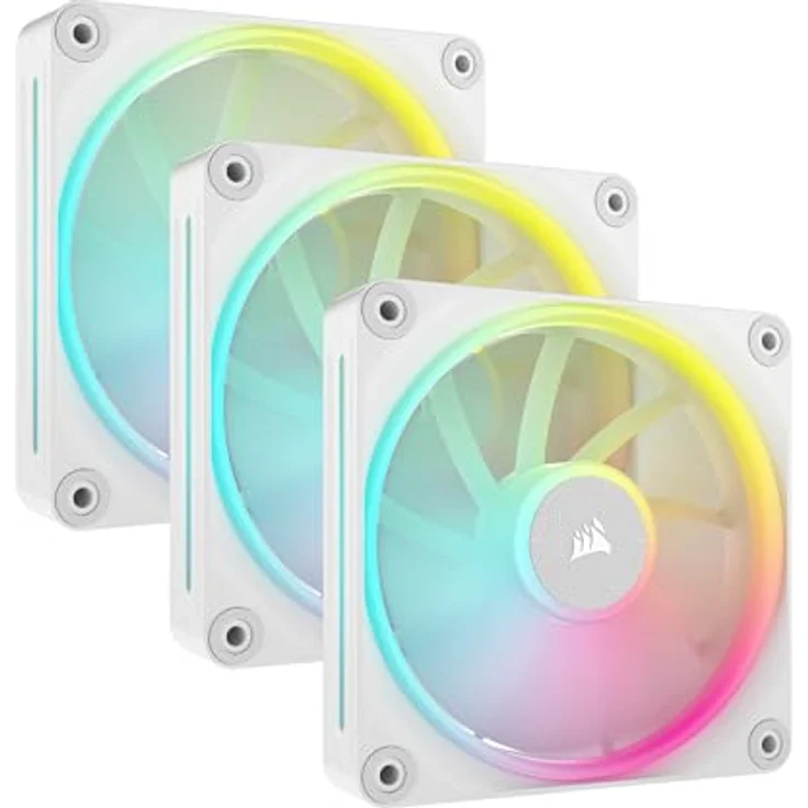 Corsair iCUE LINK LX120 RGB 120mm PWM-Lüfter Dreierpack – Dual Light Loops – Inklusive iCUE LINK System Hub – AirGuide Technologie – Weiß – Bild 1