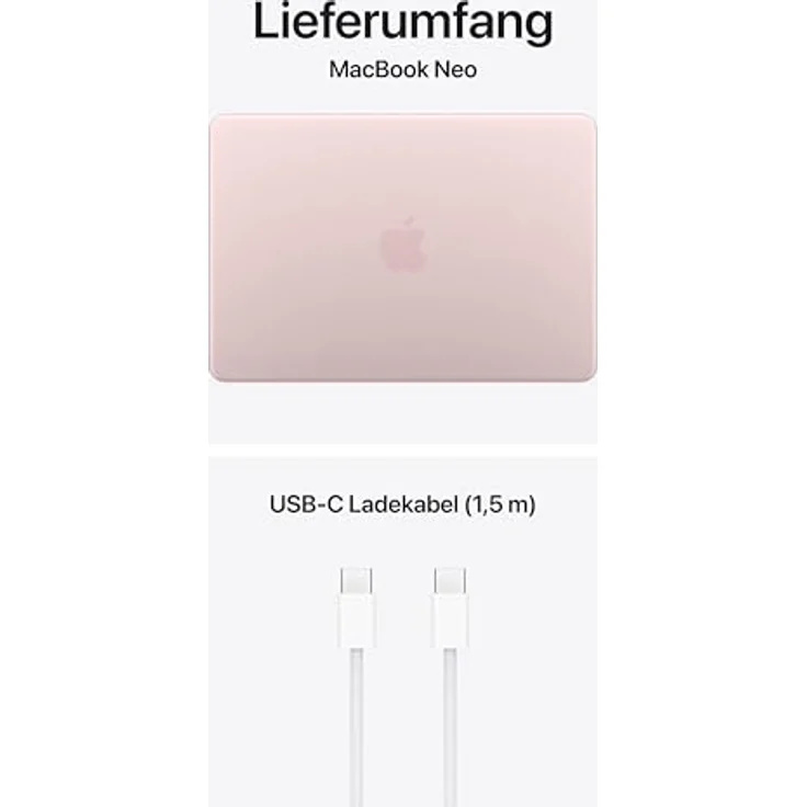 Macbook Neo 13; A18 6-Core CPU  5-Core GPU - 8 GB - 512 GB SSD - Touch ID - Rosa - 2026 – Bild 6