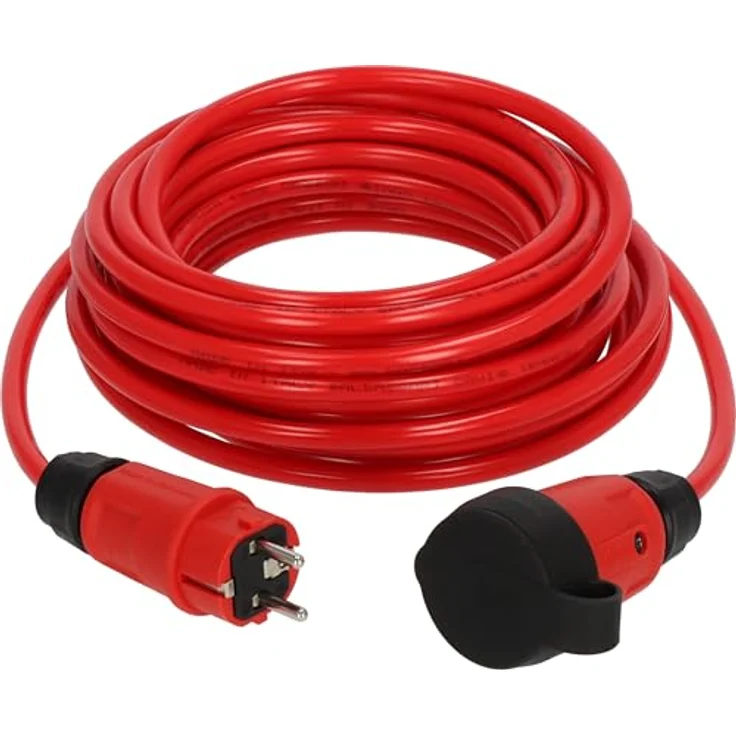 Brennenstuhl Verlängerungskabel 9161100210, 10 m H07BQ-F, schwarz/rot, 16 A, UV-beständig, spritzwassergeschützt, für Outdoor-Einsatz – Bild 1