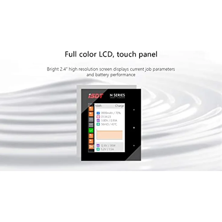 ISDT N8 Universal-Batterieladegeräte,LCD-Digtal-Ladegerät,8-Slot Speedy Smart Battery Schnellladegerät für Wiederaufladbare Batterien AA AAA Li-lon LiHv NI-MH NI-Cd LiFePO4 Entladeschutzfunktion – Bild 3